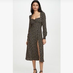 Sold Out Reformation Hunt Dress, Long Sleeve, Midi Length Dress